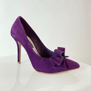 ‘Ravish’ Violet Suede Architectural Bow Pumps by Steve Madden